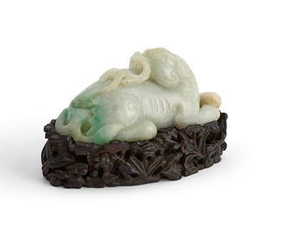 Lot 45 - A Chinese Jadeite Carving of a Lion