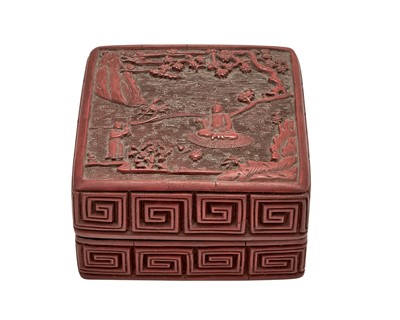 Lot 83 - A Chinese Cinnabar Lacquer Box