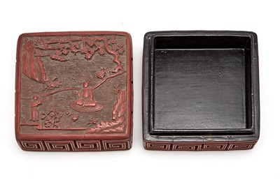 Lot 83 - A Chinese Cinnabar Lacquer Box