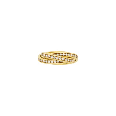 Lot 127 - Cartier Gold and Diamond 'Trinity' Rolling Band Ring, France