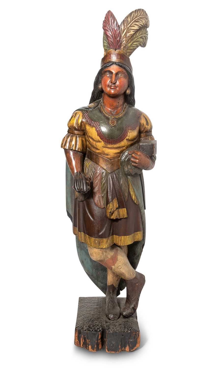Lot 689 - Painted and Carved Wood Cigar Store Native American Figure