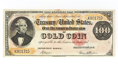 Lot 1010A - United States 1882 $100 Gold Certificate Fr....