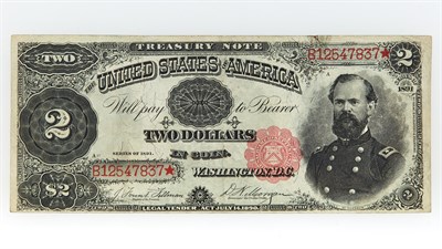 Lot 1005 - United States 1891 Treasury Note Two Dollars...