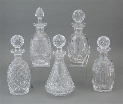 Lot 218 - Group of Five Cut Glass Decanters Including...