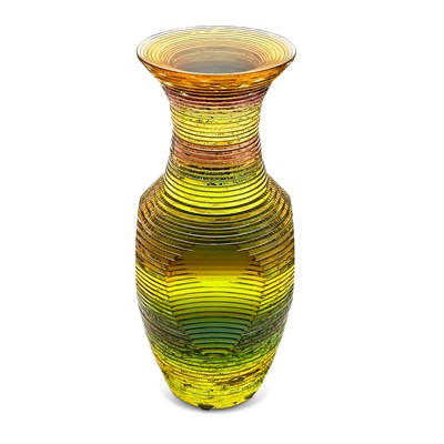 Lot 617 - Sydney Hutter Cut, Polished and Laminated Glass Vase-Form Sculpture
