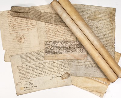 Lot 15 - [PALEOGRAPHY]
A group of seven manuscript charters...