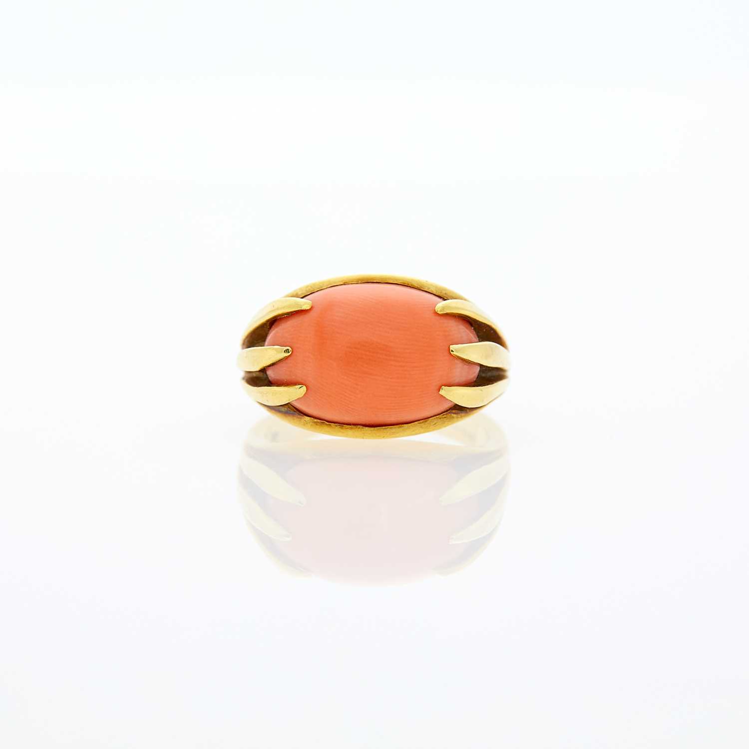 Lot 1003 - Cartier Gold and Coral Ring