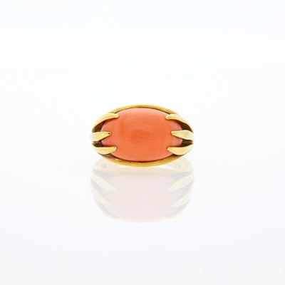 Lot 1003 - Cartier Gold and Coral Ring