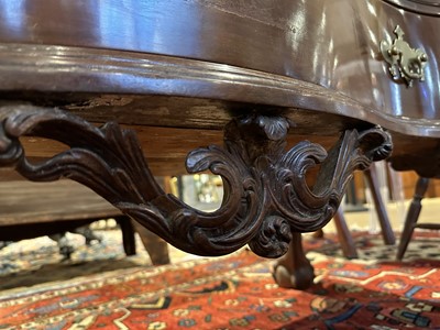 Lot 1028 - Chippendale Carved  Mahogany Serpentine Fall-Front Desk