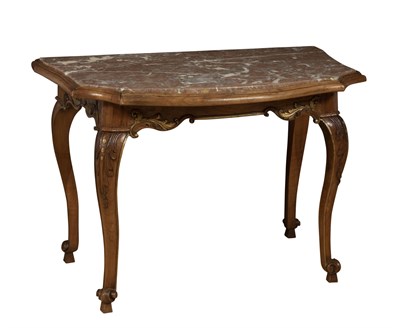 Lot 136 - Continental Rococo Marble Top Parcel-Gilt...