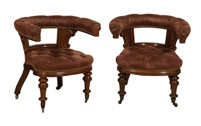 Lot 98 - Pair of William IV Tufted Upholstered Mahogany...