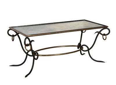 Lot 172 - Gilt and Patinated Metal Mirror Top Low Table...
