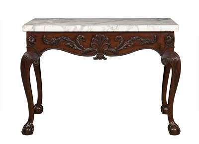 Lot 82 - George III Style Marble Top Carved Mahogany...