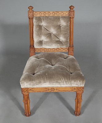 Lot 151 - Important Set of Twelve Geoge IV Gothic Revival Oak Dining Chairs from Knowsley Hall, Lancashire