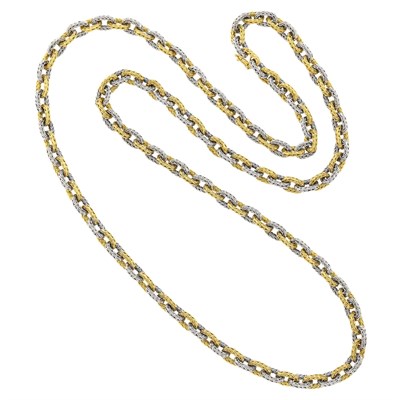 Lot 52 - Long Two-Color Gold Chain Necklace