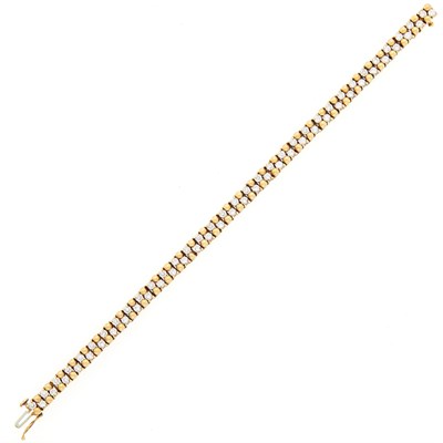 Lot 1095 - Gold and Diamond Bracelet
