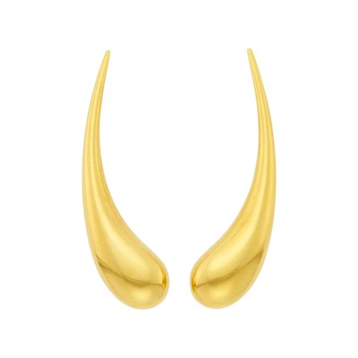 Lot 3 - Tiffany & Co., Elsa Peretti Pair of Gold 'Teardrop' Earrings