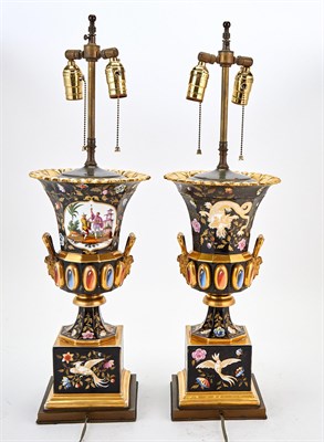 Lot 248 - Pair of French Porcelain Chinoiserie Decorated...