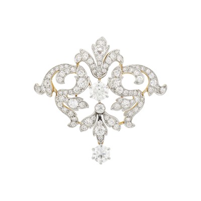 Lot 102 - Tiffany & Co. Antique Platinum, Gold and Diamond Brooch