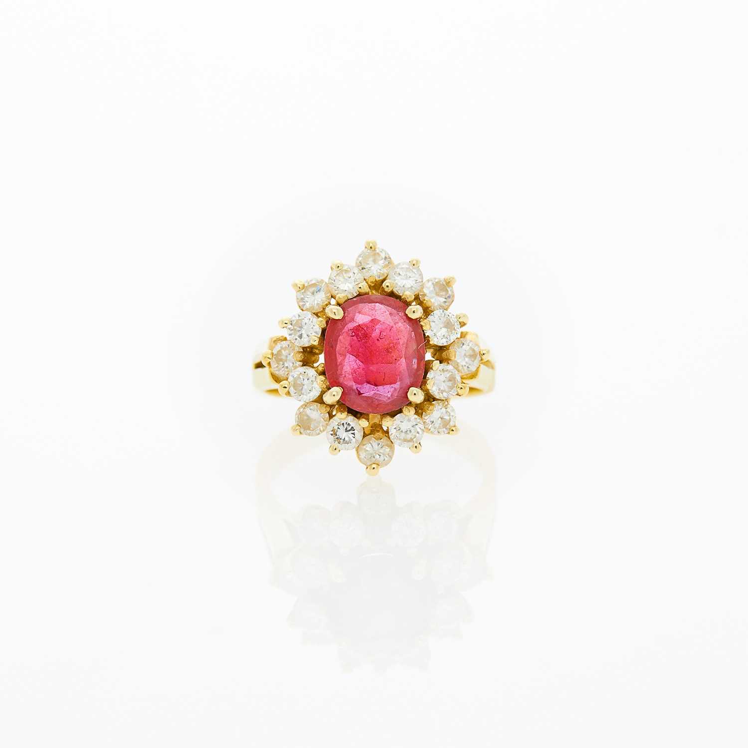 Lot 1020 - Gold, Ruby and Diamond Ring