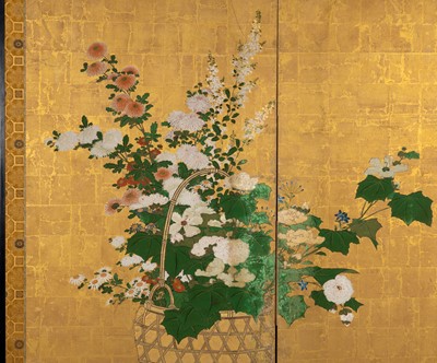 Lot 579 - An Important Japanese Two-Panel Screen by Kano Tan'yu