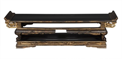 Lot 593 - A Japanese Gilt and Black Lacquered Low Table