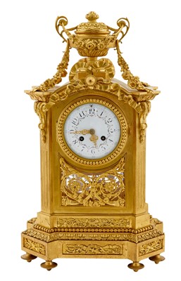 Lot 349 - Louis XVI Style Gilt-Bronze Mantle Clock