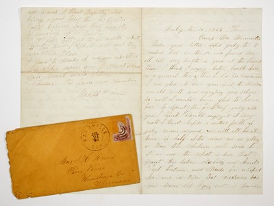 Lot 3 - An interesting group of Civil War soldier letters with one describing the Newburgh Guerilla Raid