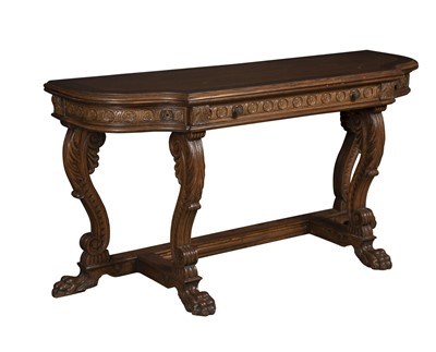 Lot 366 - Restauration Style Oak and Burlwood Console