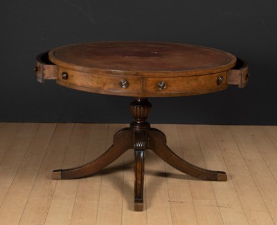 Lot 96 - George IV Style Leather-Inset Mahogany Drum Table