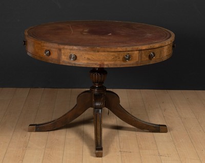 Lot 164 - George IV Style Leather-Inset Mahogany Drum Table