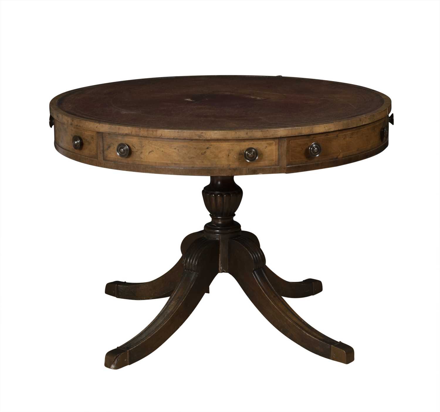 Lot 164 - George IV Style Leather-Inset Mahogany Drum Table