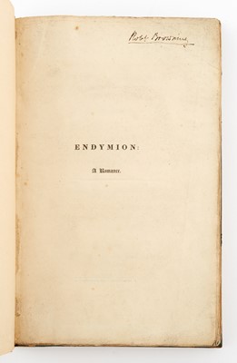 Lot 226 - Robert Browning's copy of Keats’ Endymion, 1818
