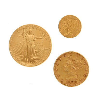 Lot 1066 - United States Gold Coin Group Lot of three...