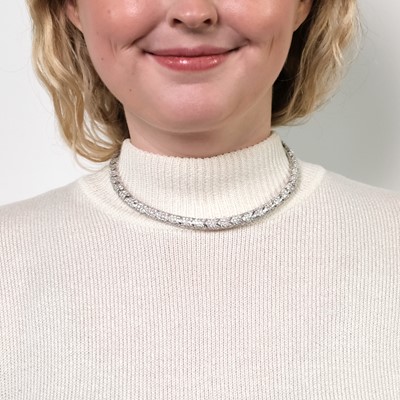 Lot 69 - White Gold and Diamond Choker Necklace