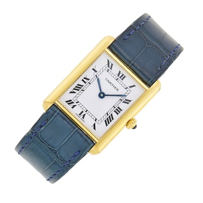 Lot 109 - Cartier Paris Gold 'Tank' Wristwatch