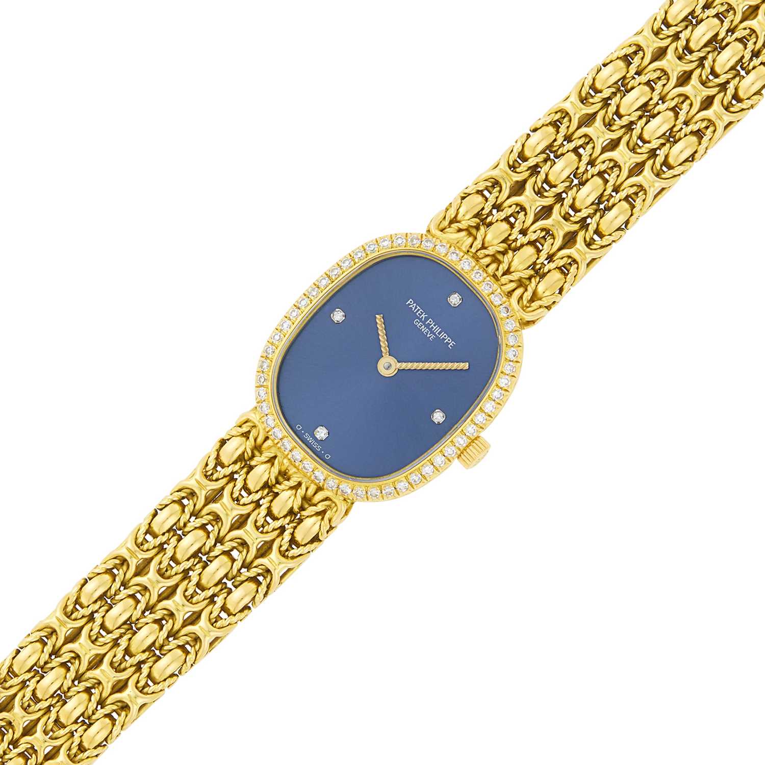 Lot 132 - Patek Philippe Gold and Diamond 'Ellipse' Wristwatch
