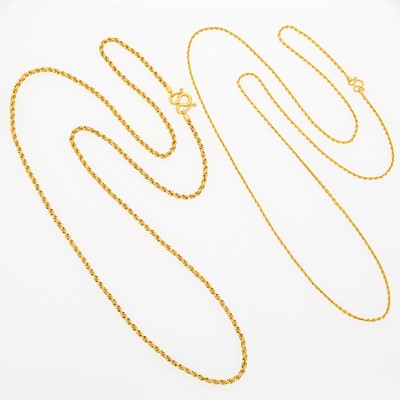 Lot 2025 - Two High Karat Gold Necklaces