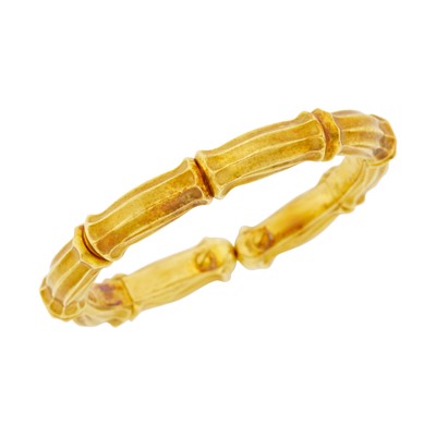Lot 14 - Gold Bamboo Bangle Bracelet