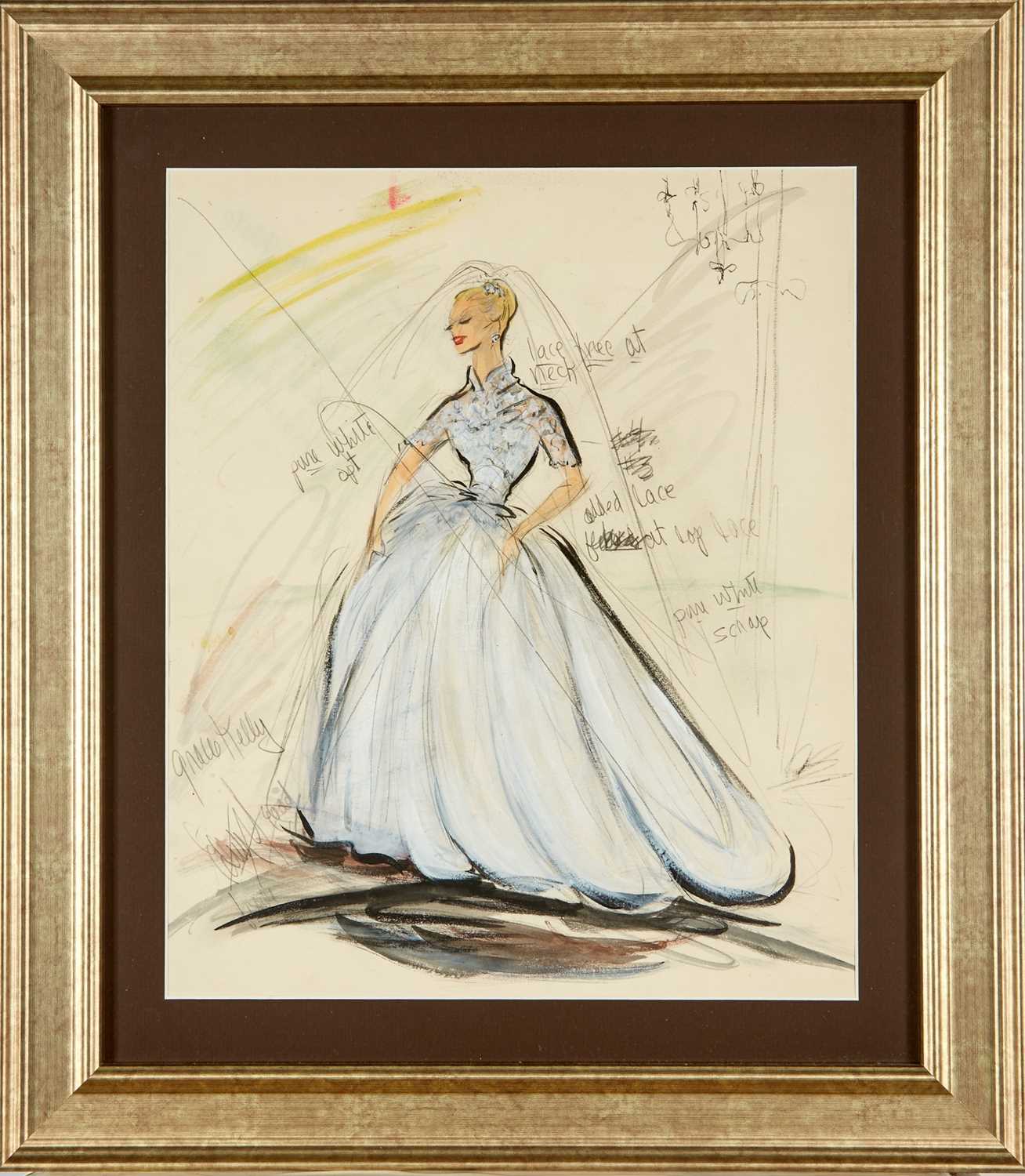 Lot 5103 - An important design by Edith Head for Grace Kelly's unrealized wedding dress