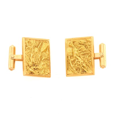 Lot 1070 - Pair of Gold Abstract Cufflinks