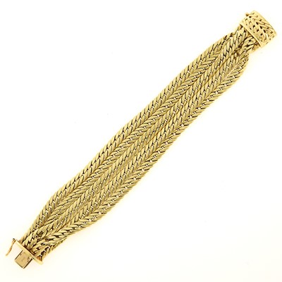 Lot 1200 - Four Row Gold Curb Link Bracelet