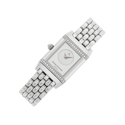 Lot 75 - Jaeger LeCoultre Stainless Steel and Diamond 'Reverso Duetto' Wristwatch, Ref. 266.8.44