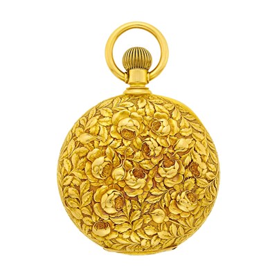 Lot 51 - Tiffany & Co., Wilmot's Patent Antique Repoussé Gold Hunting Case Pocket Watch