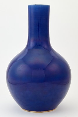 Lot 203 - A Chinese Blue Monochrome Porcelain Vase