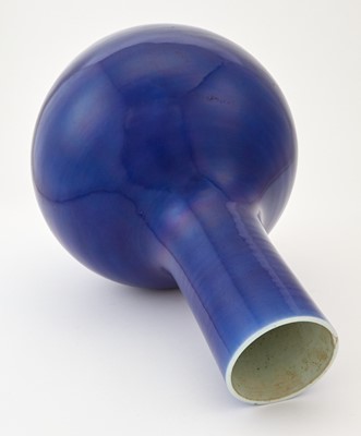 Lot 203 - A Chinese Blue Monochrome Porcelain Vase
