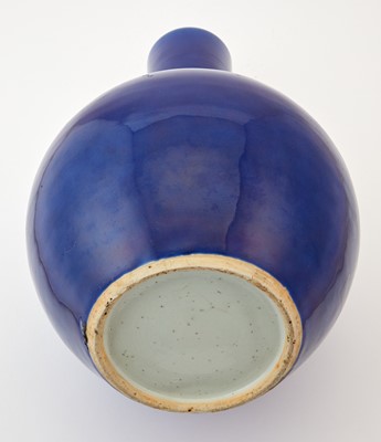 Lot 203 - A Chinese Blue Monochrome Porcelain Vase