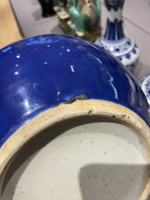 Lot 203 - A Chinese Blue Monochrome Porcelain Vase