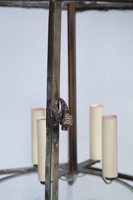 Lot 139 - English Metal and Glass Four-Light Lantern