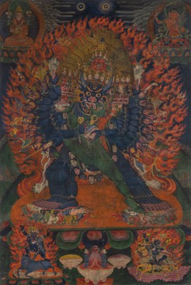 Lot 562 - A Tibetan Yamantaka Thangka